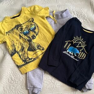 Eddie Bauer Kids Bear Graphic Tees - Yellow and Blue